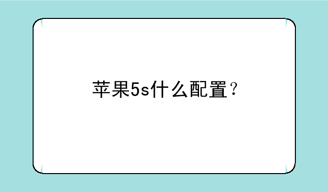 苹果5s什么配置？