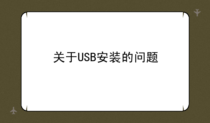 关于USB安装的问题