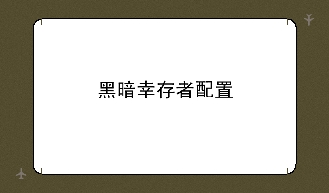 黑暗幸存者配置