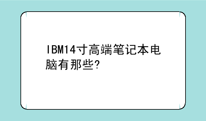 IBM14寸高端笔记本电脑有那些?