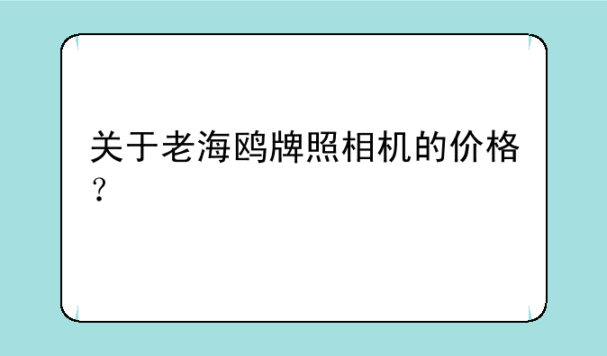关于老海鸥牌照相机的价格？