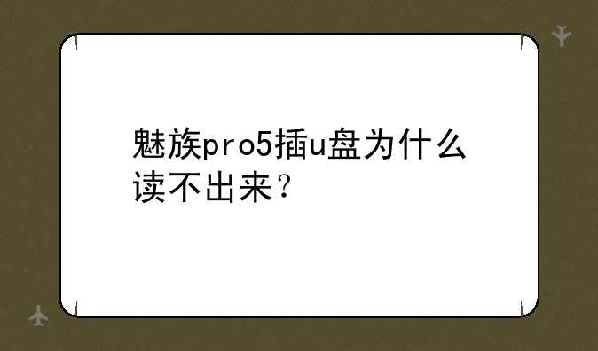 魅族pro5插u盘为什么读不出来？