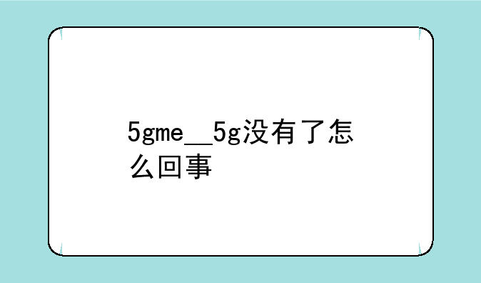 5gme__5g没有了怎么回事
