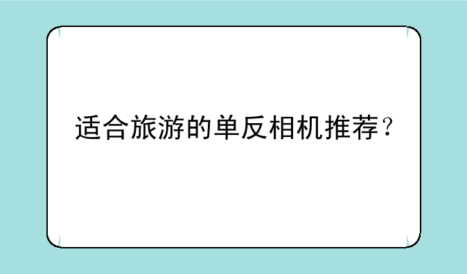 适合旅游的单反相机推荐？