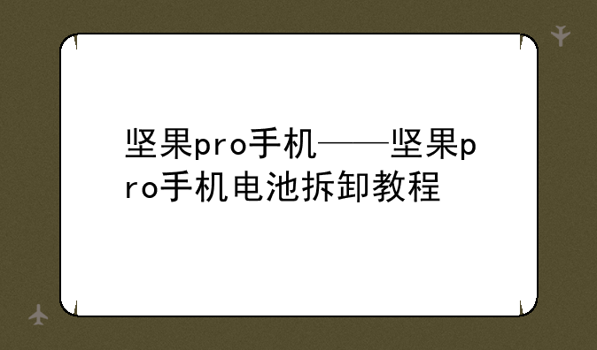 坚果pro手机——坚果pro手机电池拆卸教程