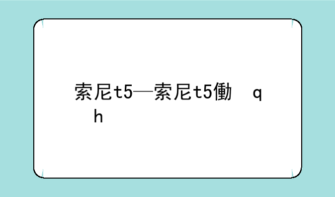索尼t5—索尼t5像素