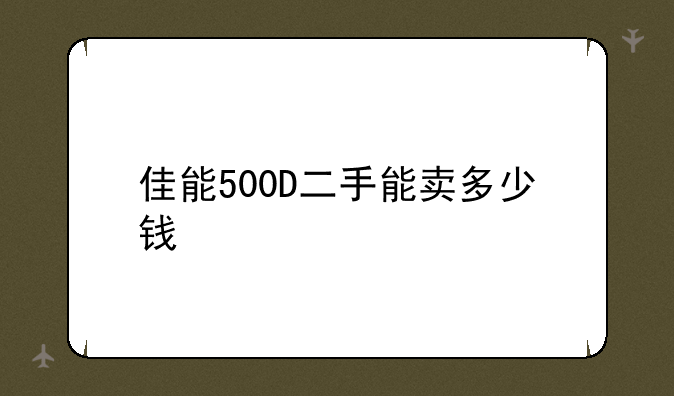 佳能500D二手能卖多少钱