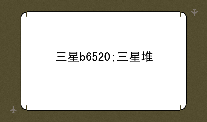 三星b6520;三星堆