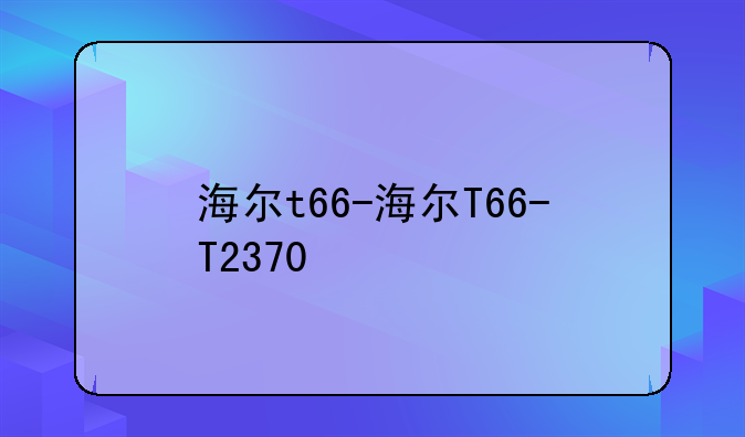 海尔t66-海尔T66-T2370