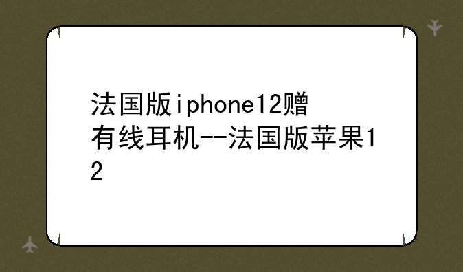 法国版iphone12赠有线耳机--法国版苹果12